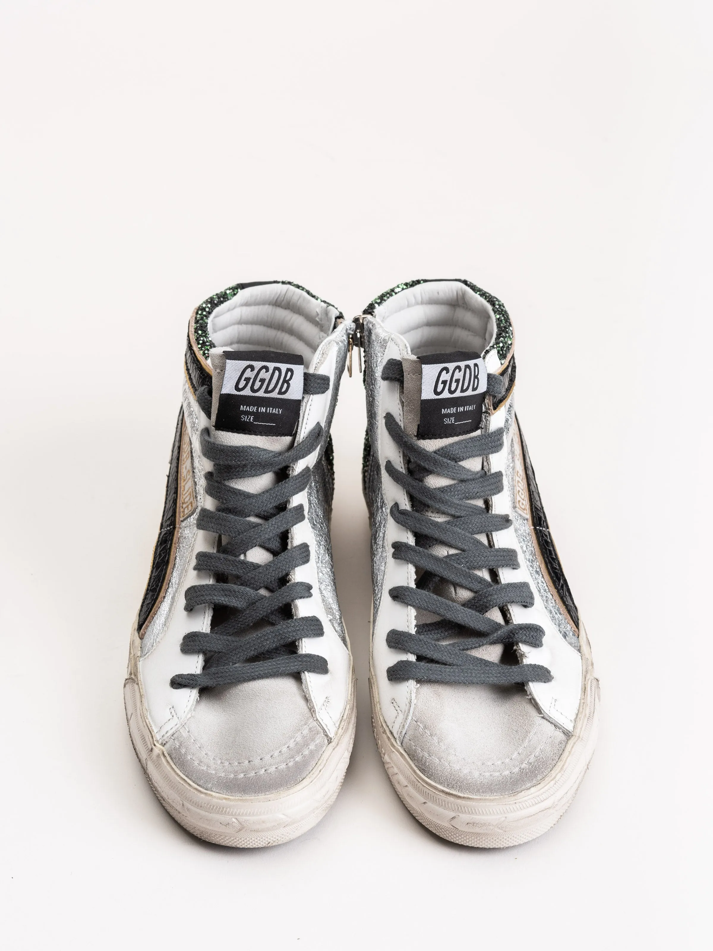 slide sneakers - half silver/ice star