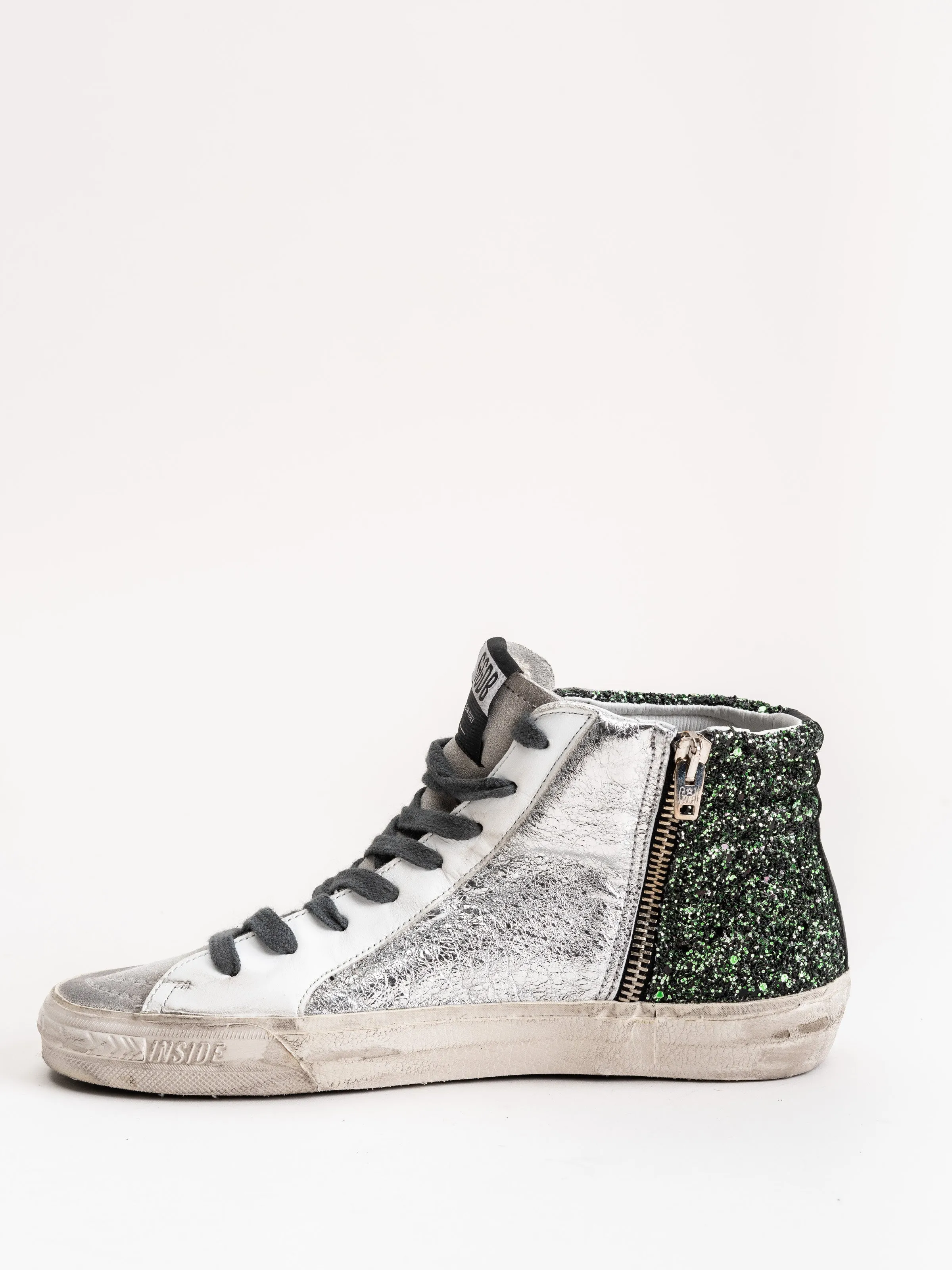 slide sneakers - half silver/ice star