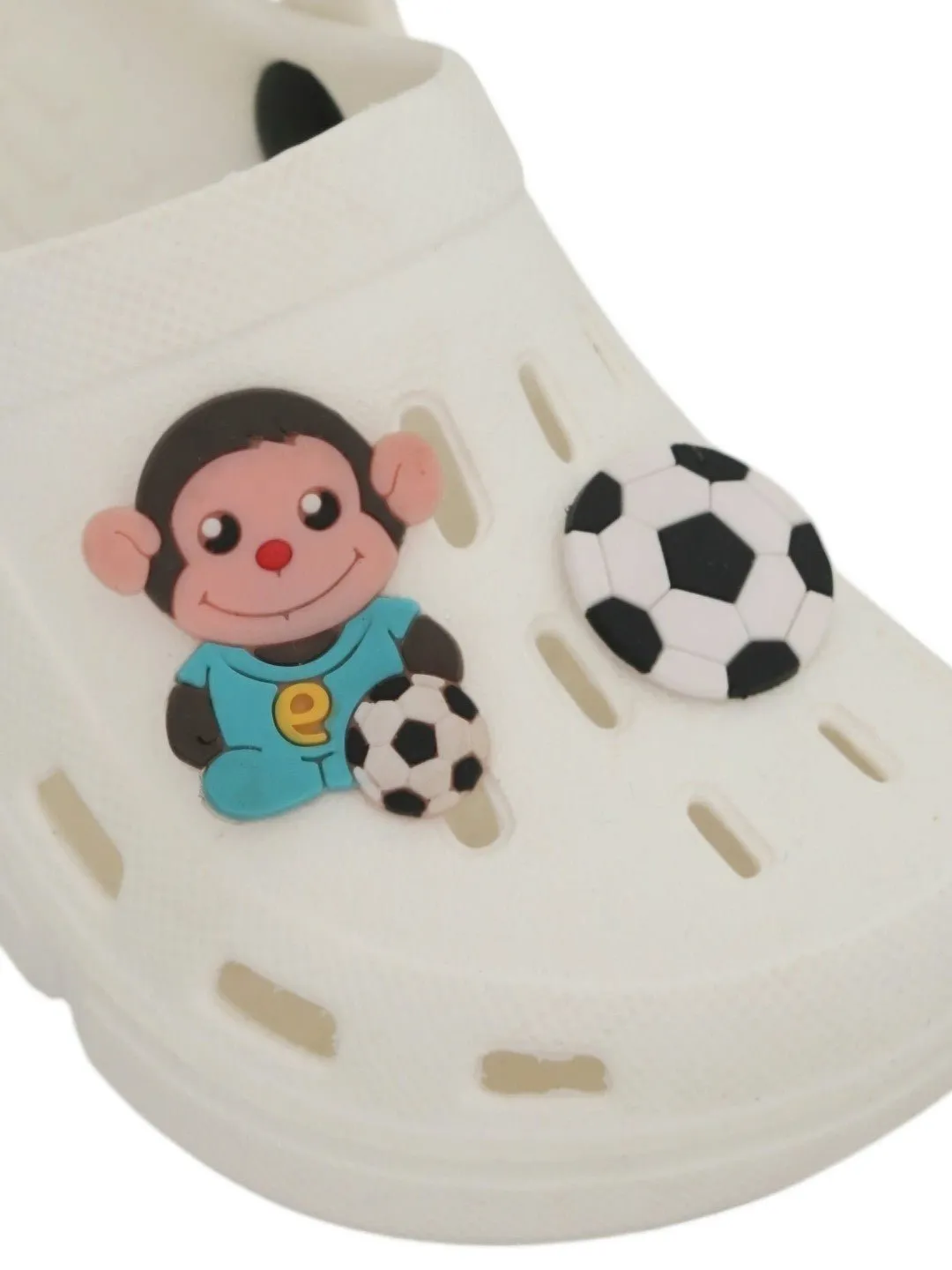 Soccer Ball and Adorable Monkey Cartoon Design Clogs for Boys