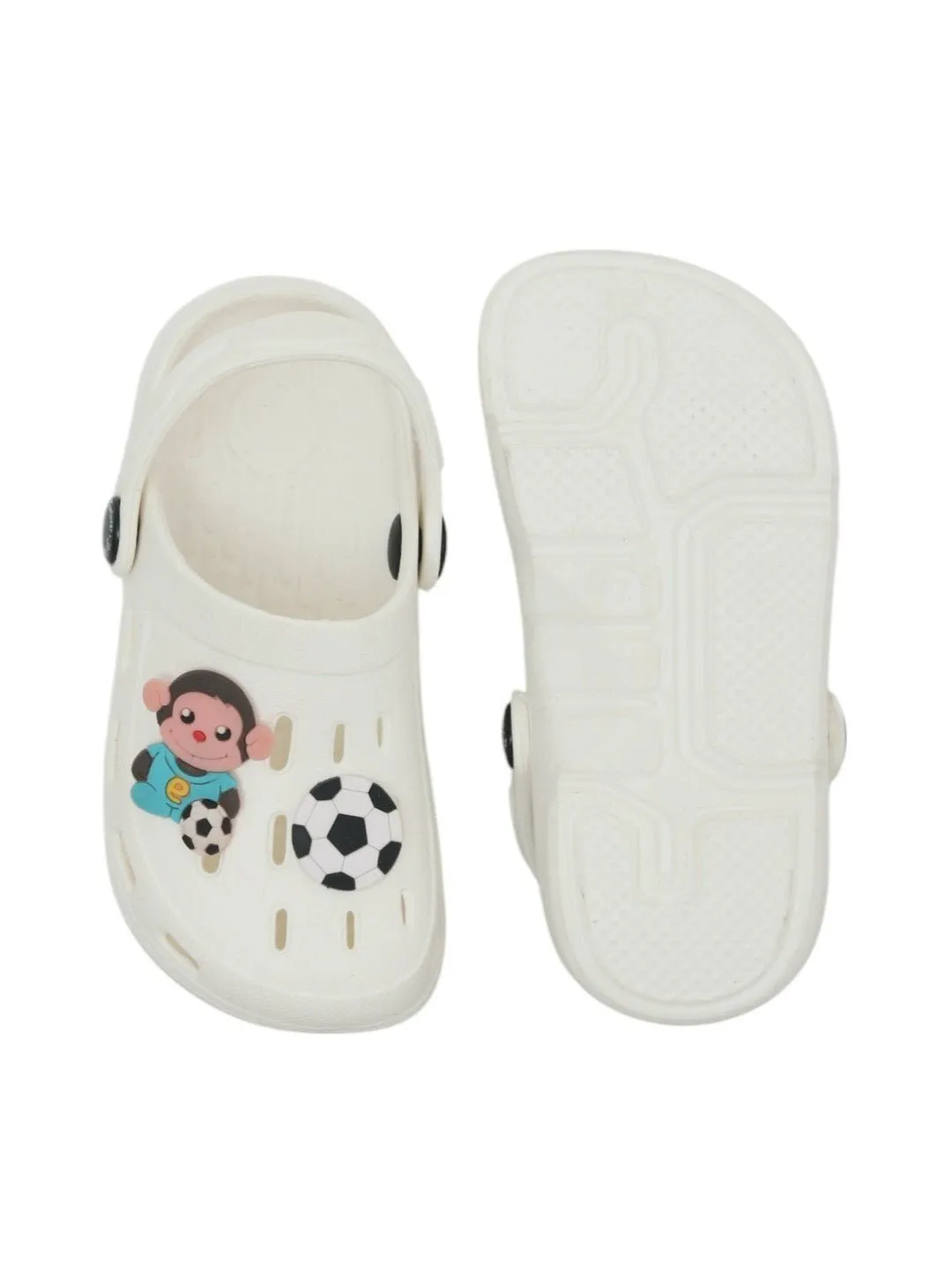 Soccer Ball and Adorable Monkey Cartoon Design Clogs for Boys