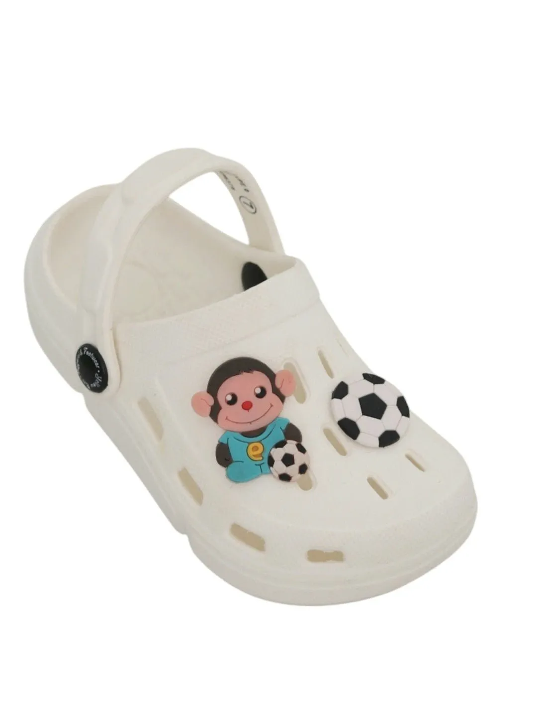Soccer Ball and Adorable Monkey Cartoon Design Clogs for Boys