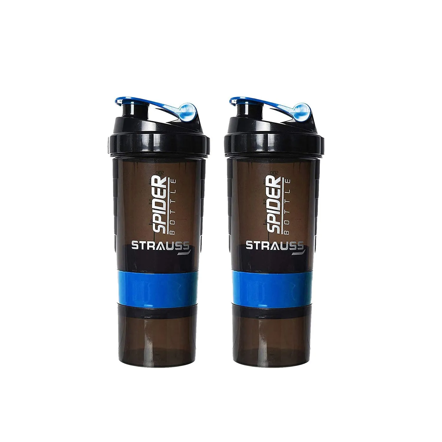Strauss Spider Shaker Bottle 500 ml, (Blue), (Pack of 2)