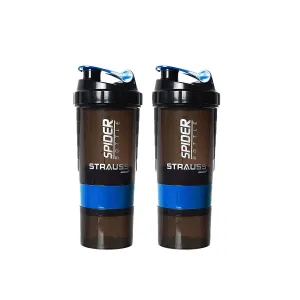 Strauss Spider Shaker Bottle 500 ml, (Blue), (Pack of 2)