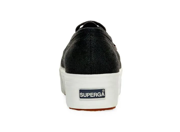Superga Acotw Linea Up and Down Platform Sneaker FULL BLACK (36, FULL BLACK)