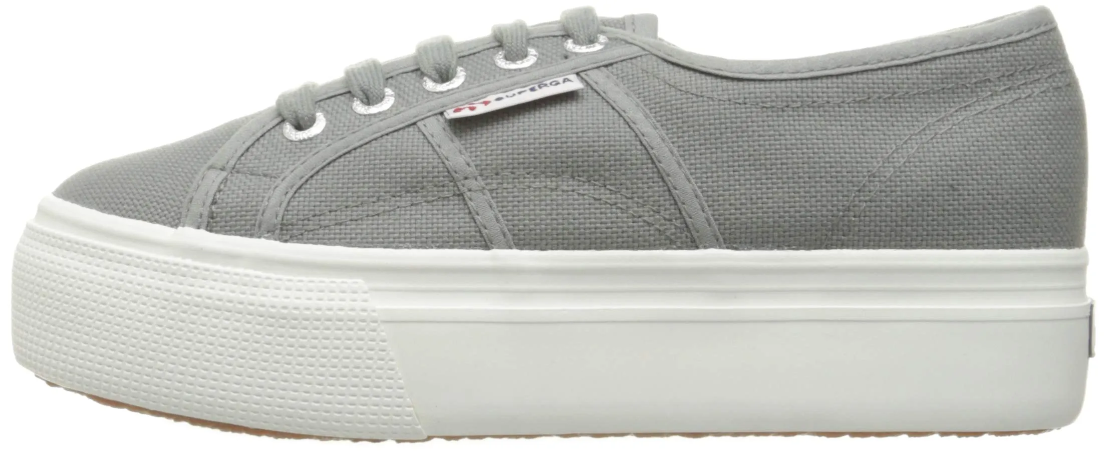 Superga Unisex Low-Top Platform Lace Up Tennis Shoes Sneakers Sage Grey