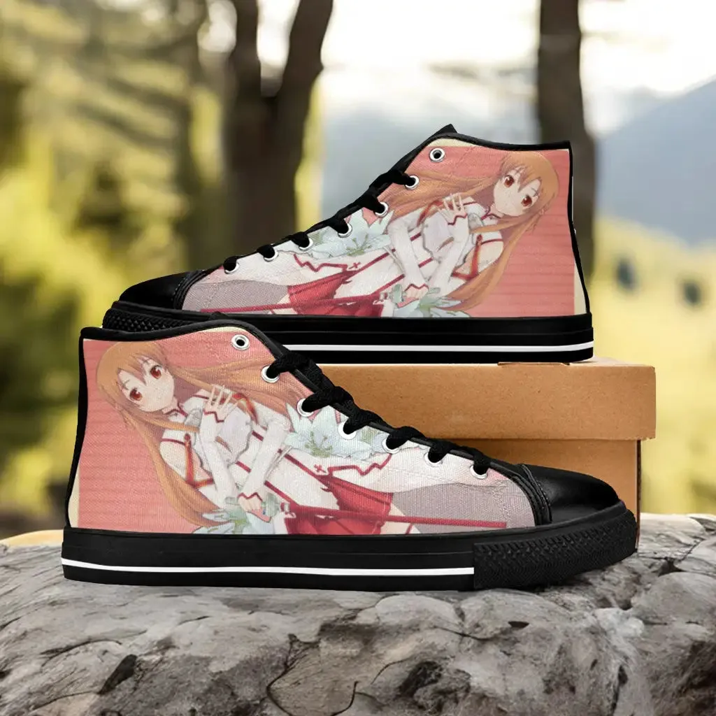 Sword Art Online Asuna Shoes High Top Sneakers for Kids and Adults