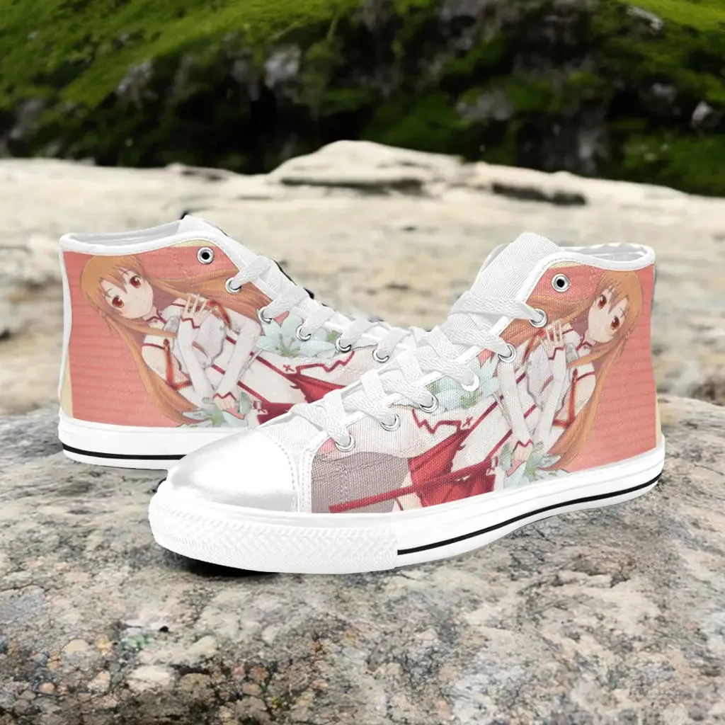 Sword Art Online Asuna Shoes High Top Sneakers for Kids and Adults