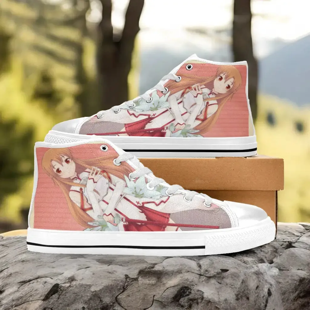 Sword Art Online Asuna Shoes High Top Sneakers for Kids and Adults