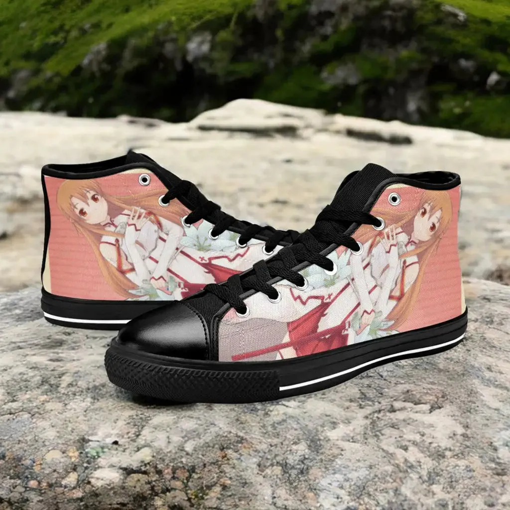 Sword Art Online Asuna Shoes High Top Sneakers for Kids and Adults