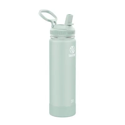 Takeya 22oz Actives Insulated Stainless Steel Water Bottle with Straw Lid - Fresh Mint