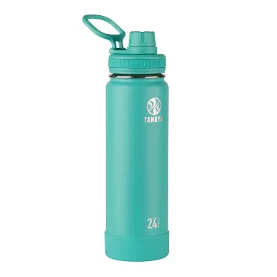 Takeya 24oz Actives Insulated Stainless Steel Water Bottle with Spout Lid - Teal
