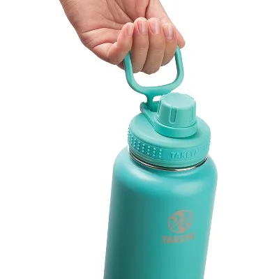 Takeya 24oz Actives Insulated Stainless Steel Water Bottle with Spout Lid - Teal