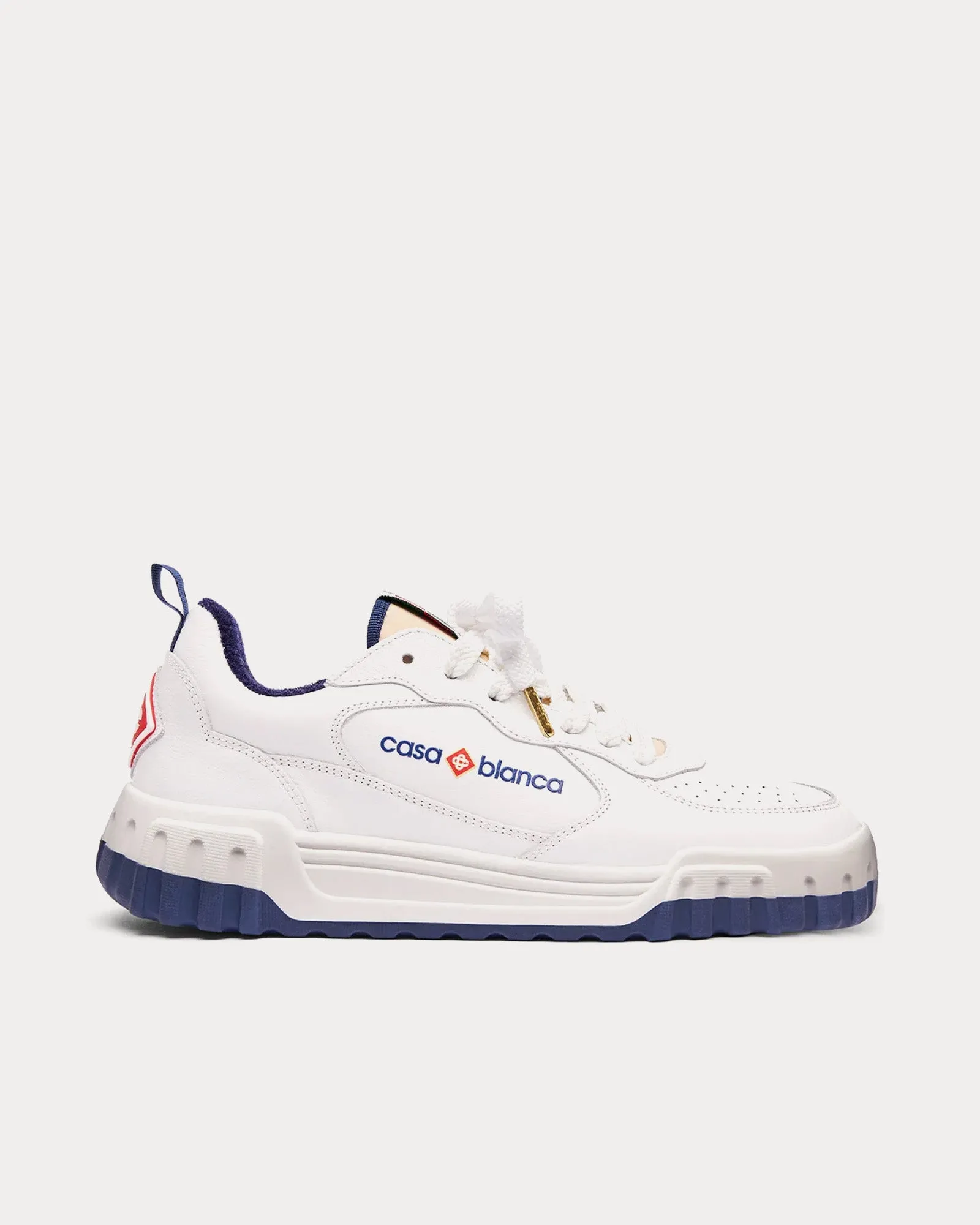 The Court White / Navy Low Top Sneakers