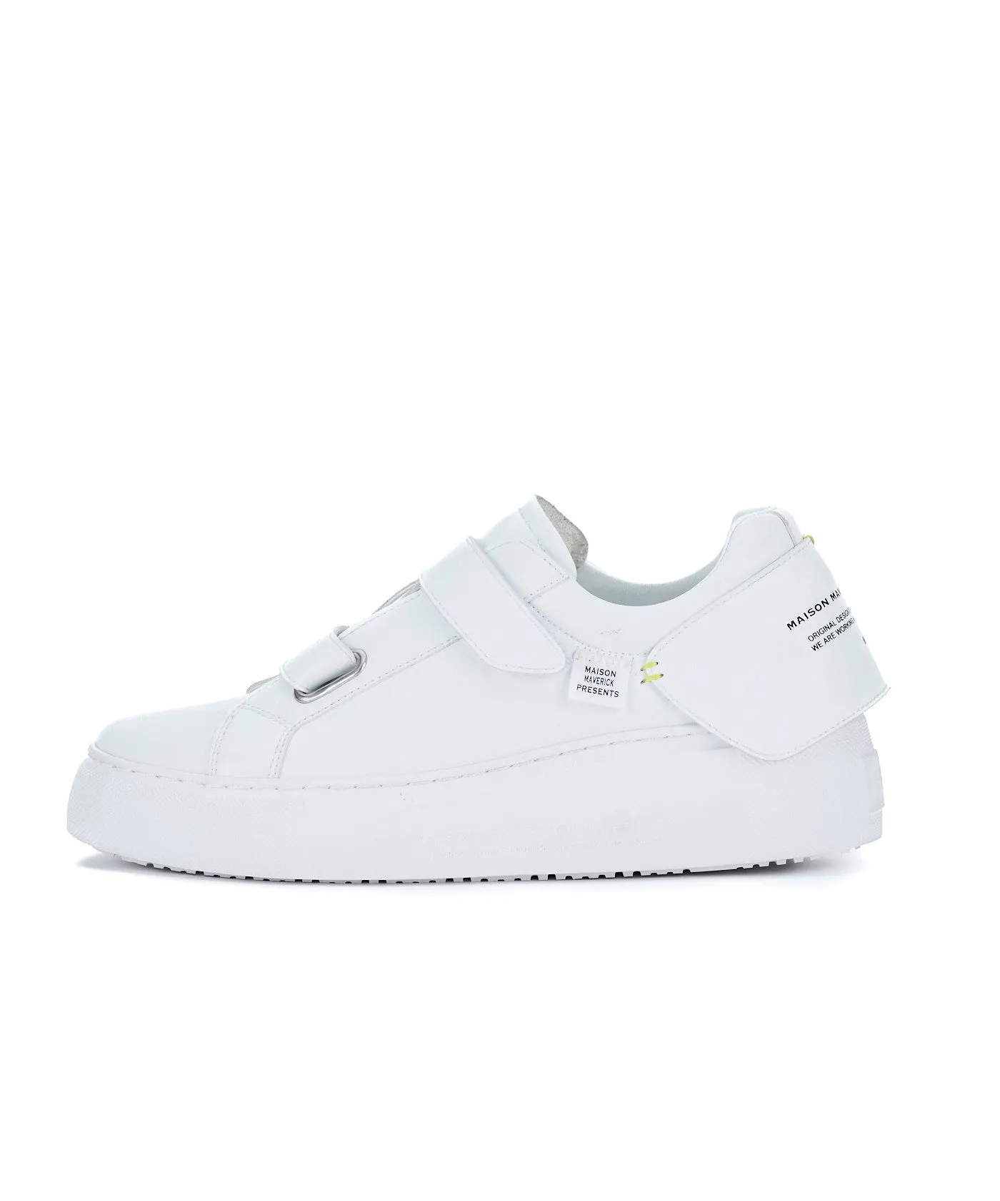 Velcro Strap Tennis Sneakers - White
