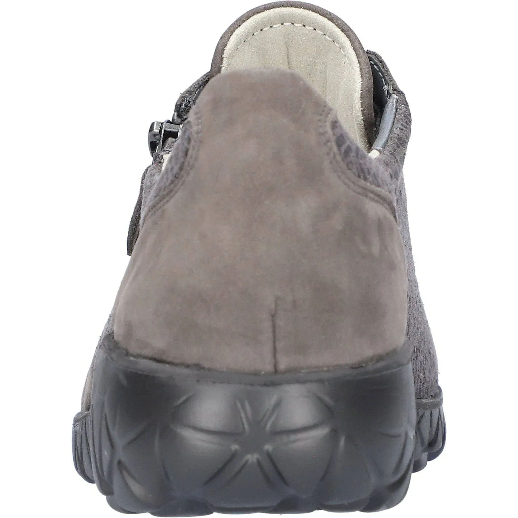 Waldlaufer H89001 227 052 - Havy Soft Ladies Wide Carbon Nubuck Arch Support Zip & Lace Shoes