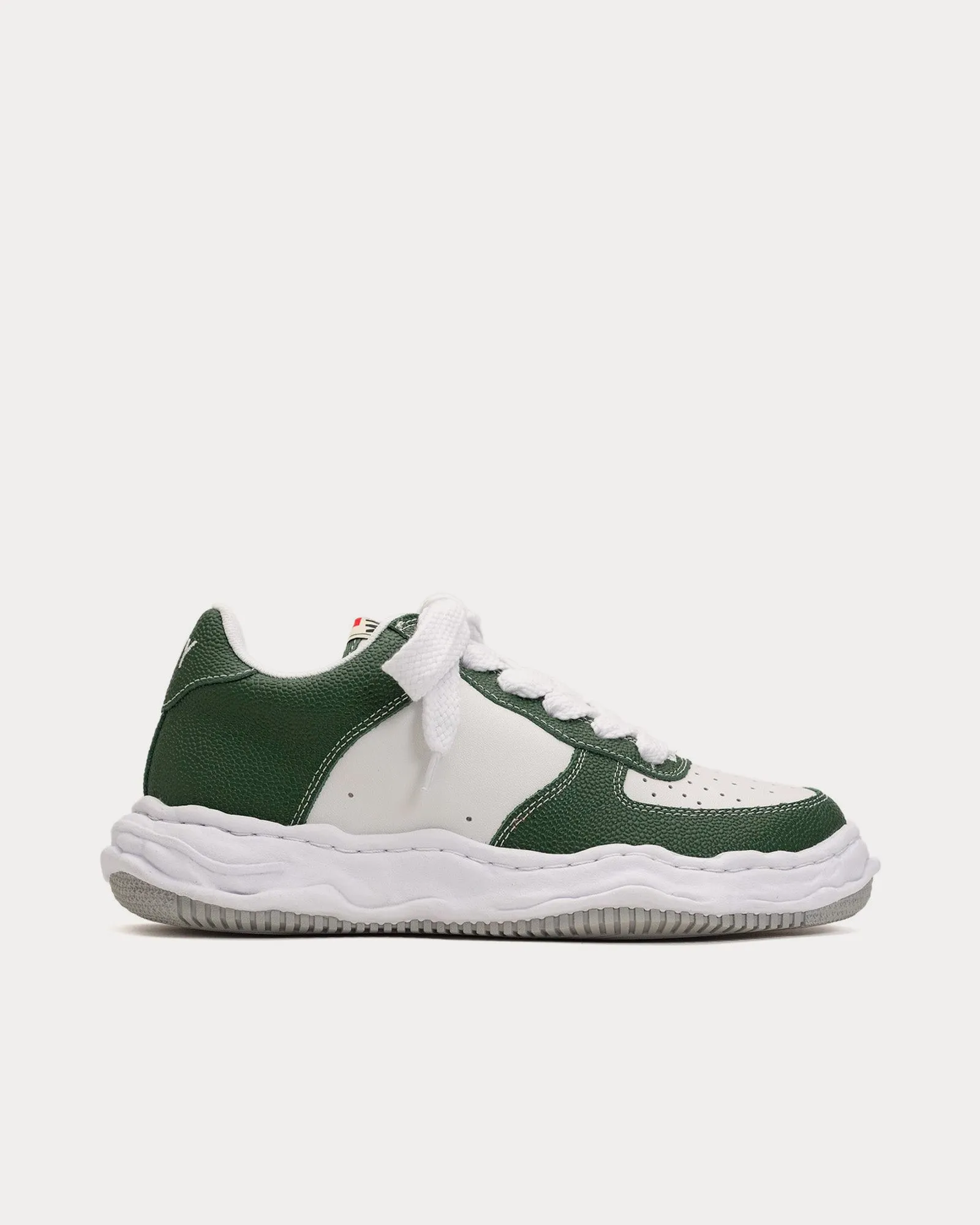 Wayne OG Sole Embossed Leather Green / White Low Top Sneakers
