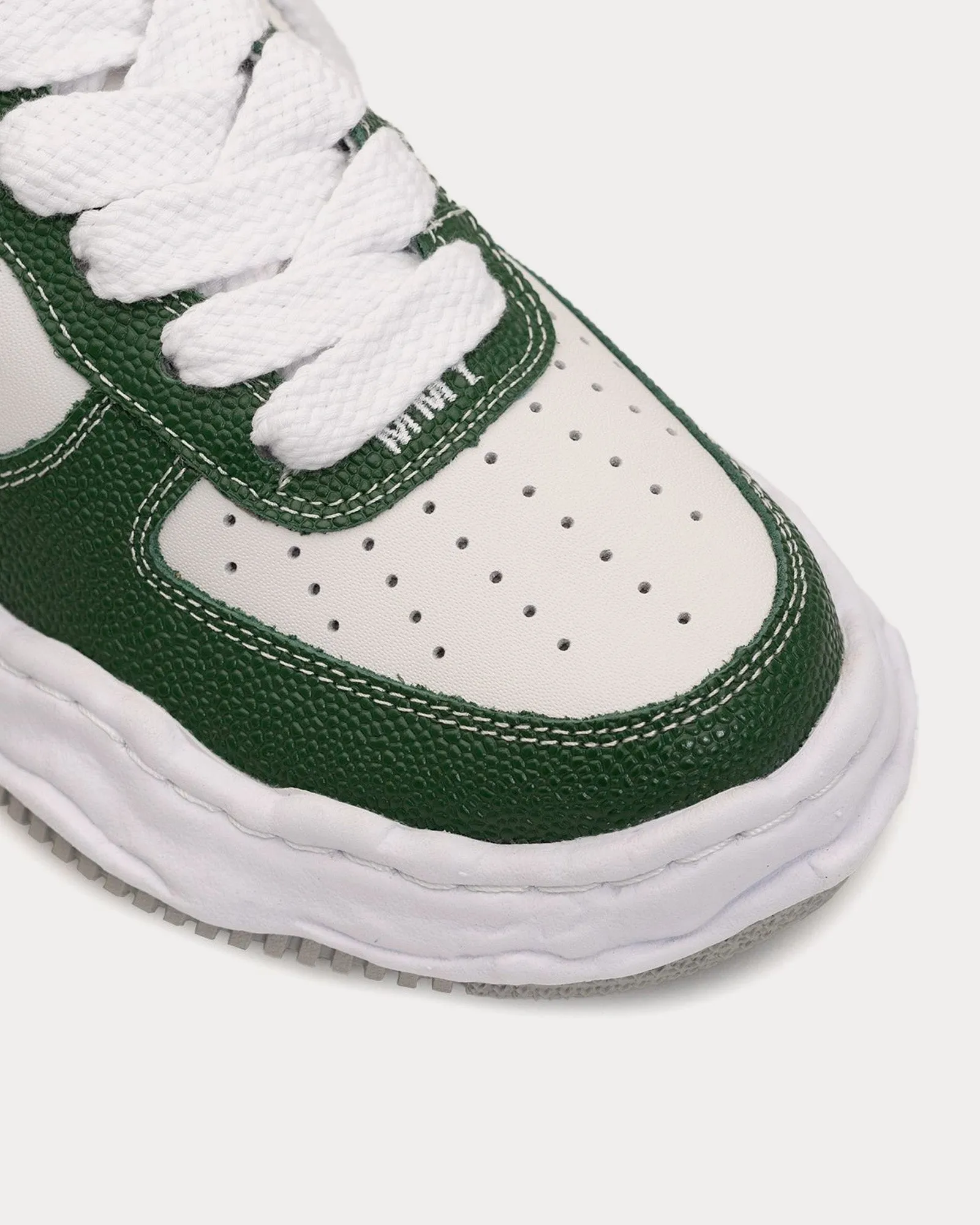 Wayne OG Sole Embossed Leather Green / White Low Top Sneakers