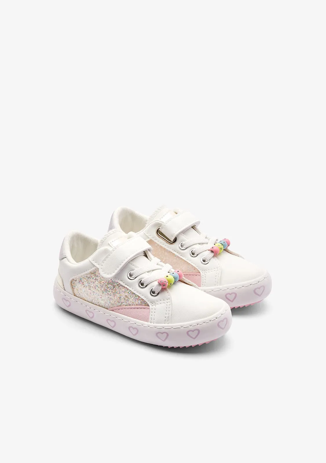 White / Multi Glitter Sneakers