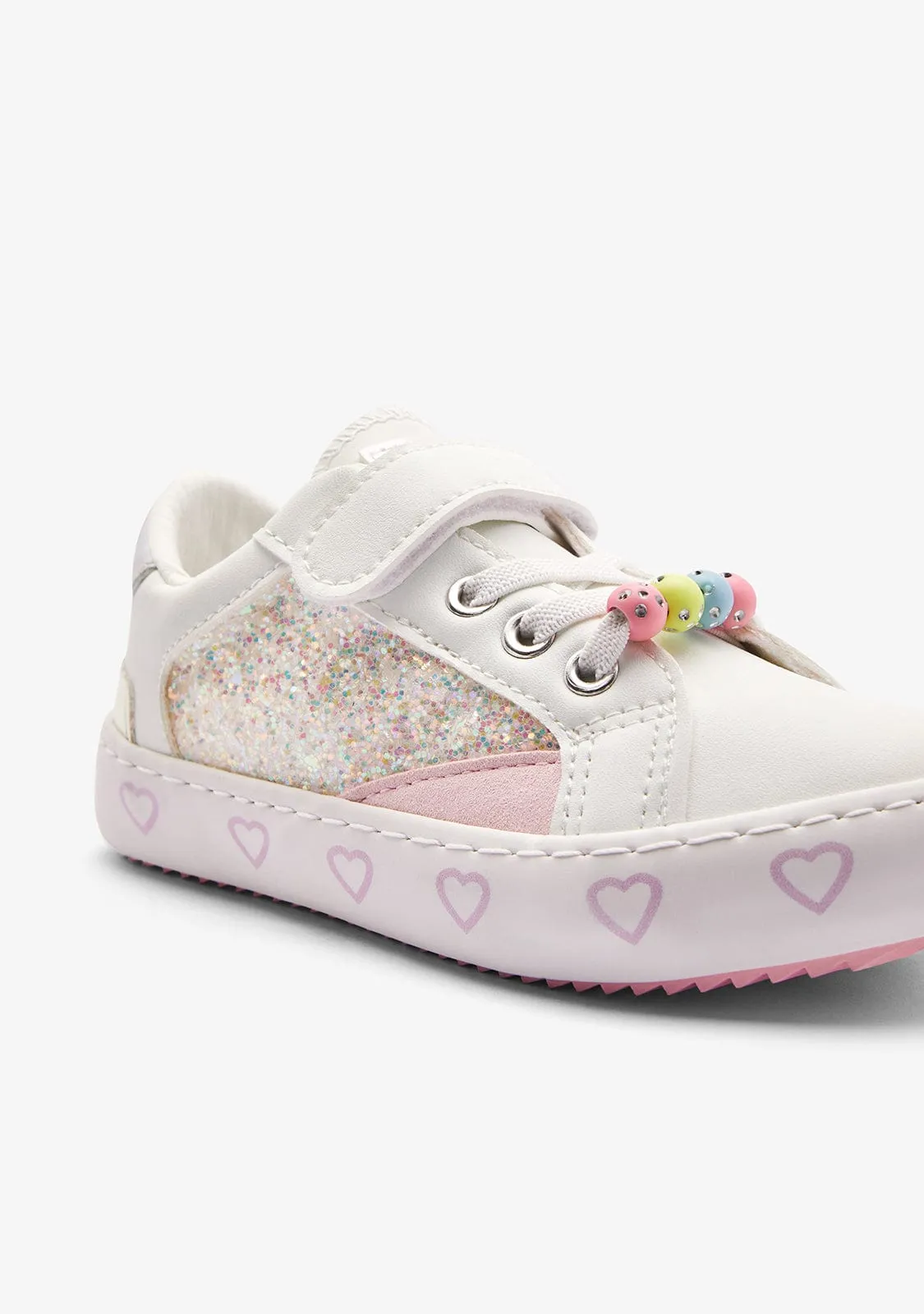 White / Multi Glitter Sneakers