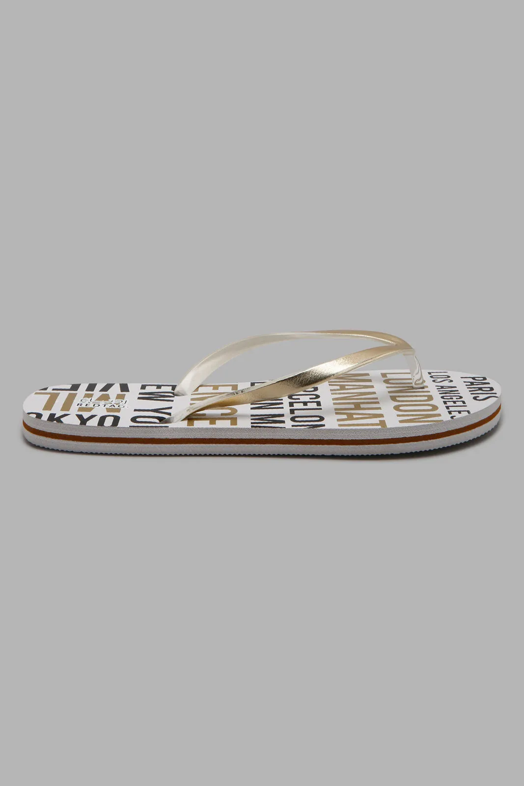 White Slogan Flip Flop