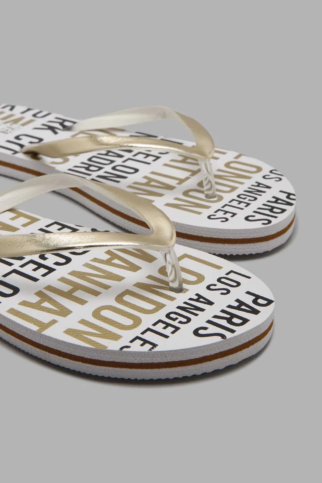 White Slogan Flip Flop