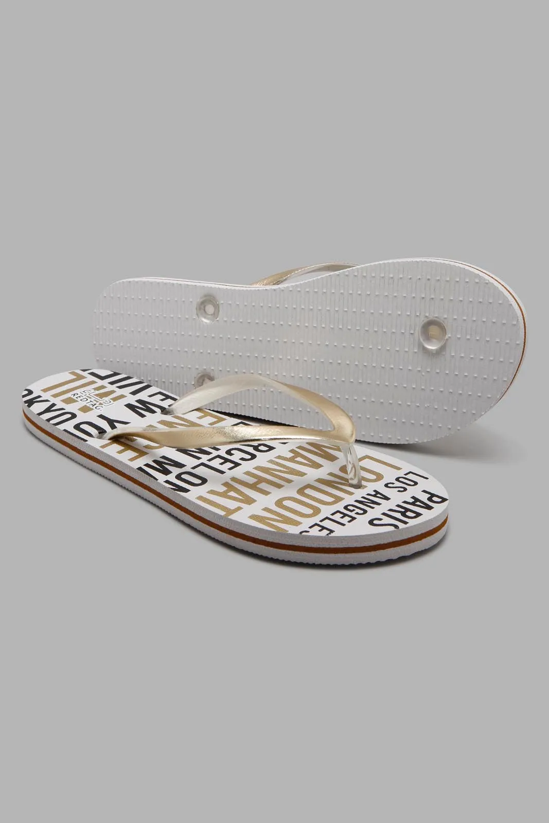 White Slogan Flip Flop