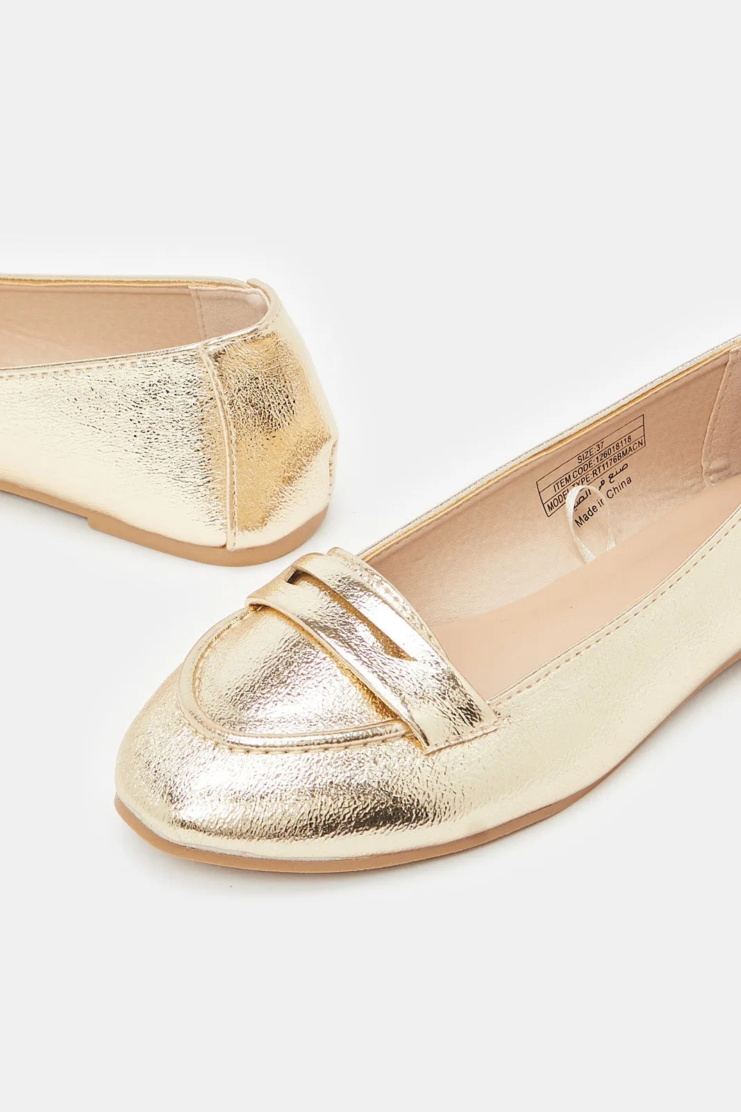 Women Gold Loafer
