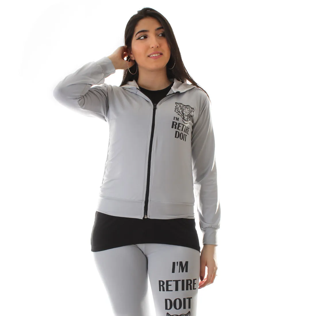 Women's Workout 3 Piece Set/ gray -6227