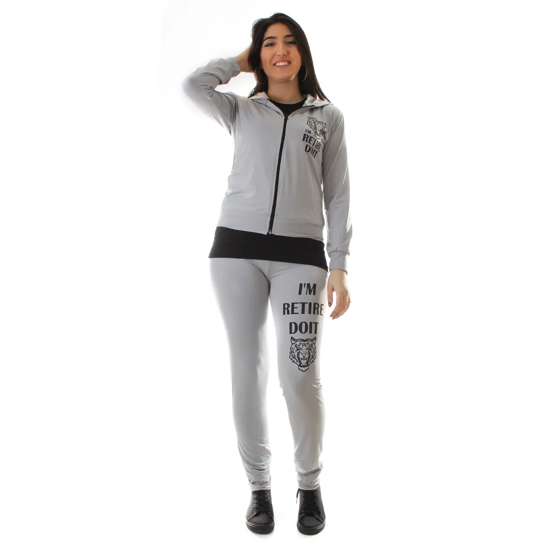 Women's Workout 3 Piece Set/ gray -6227