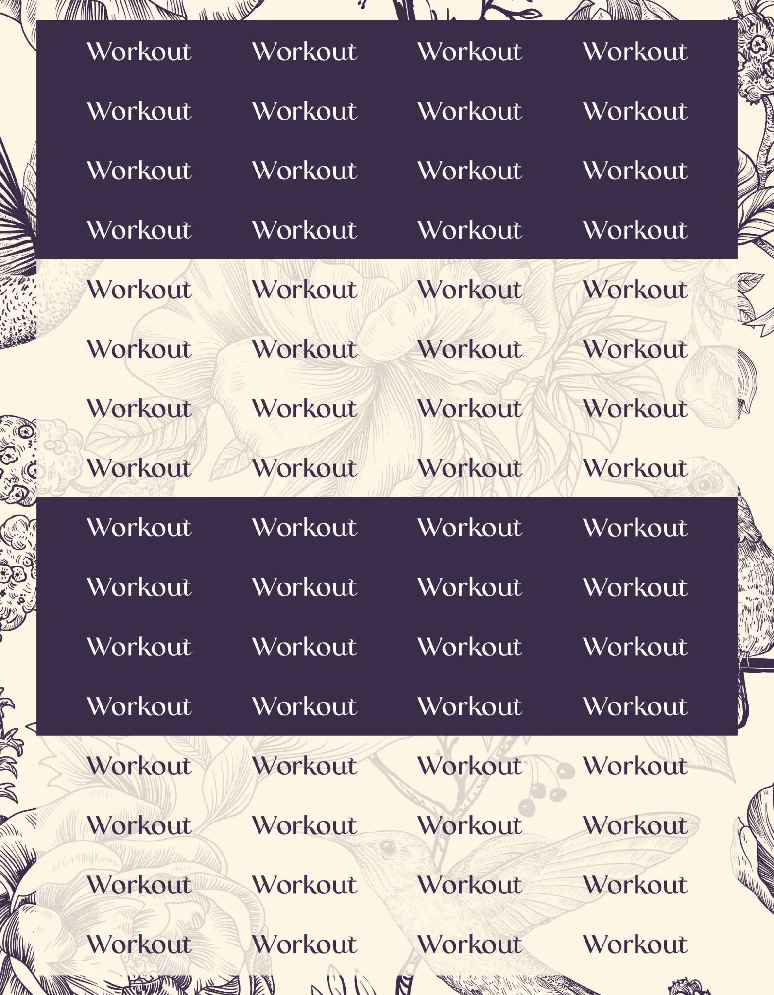 Workout Sticker Sheets - "Workout" (2 Sheets)