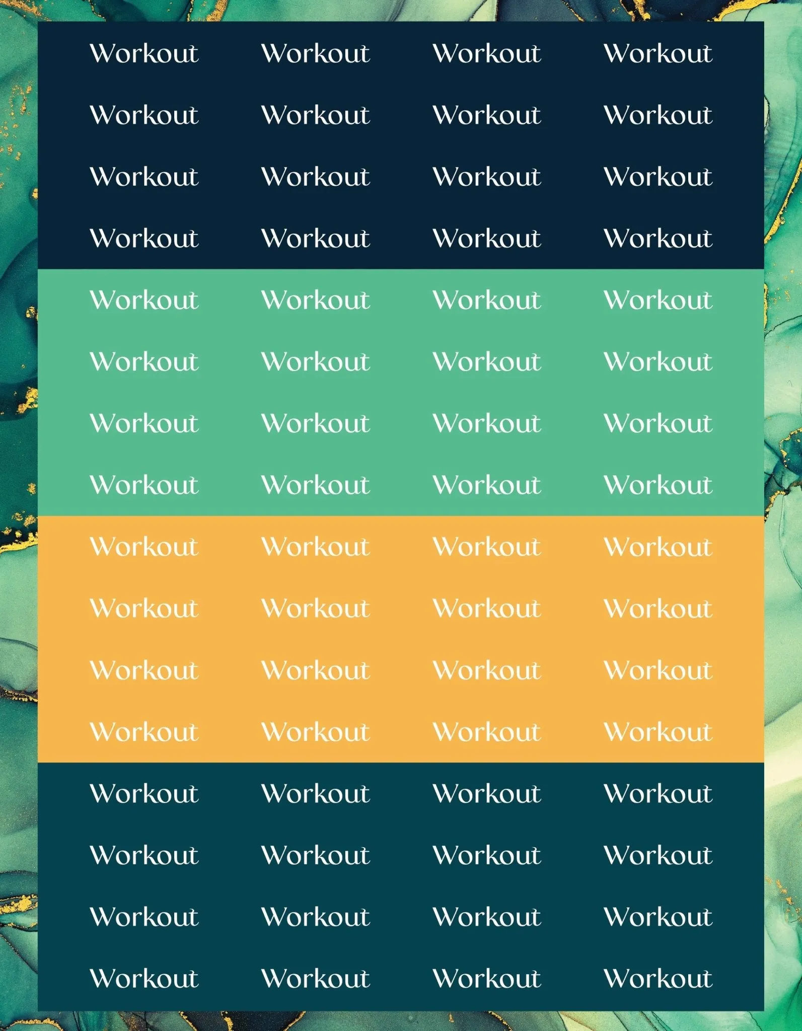 Workout Sticker Sheets - "Workout" (2 Sheets)