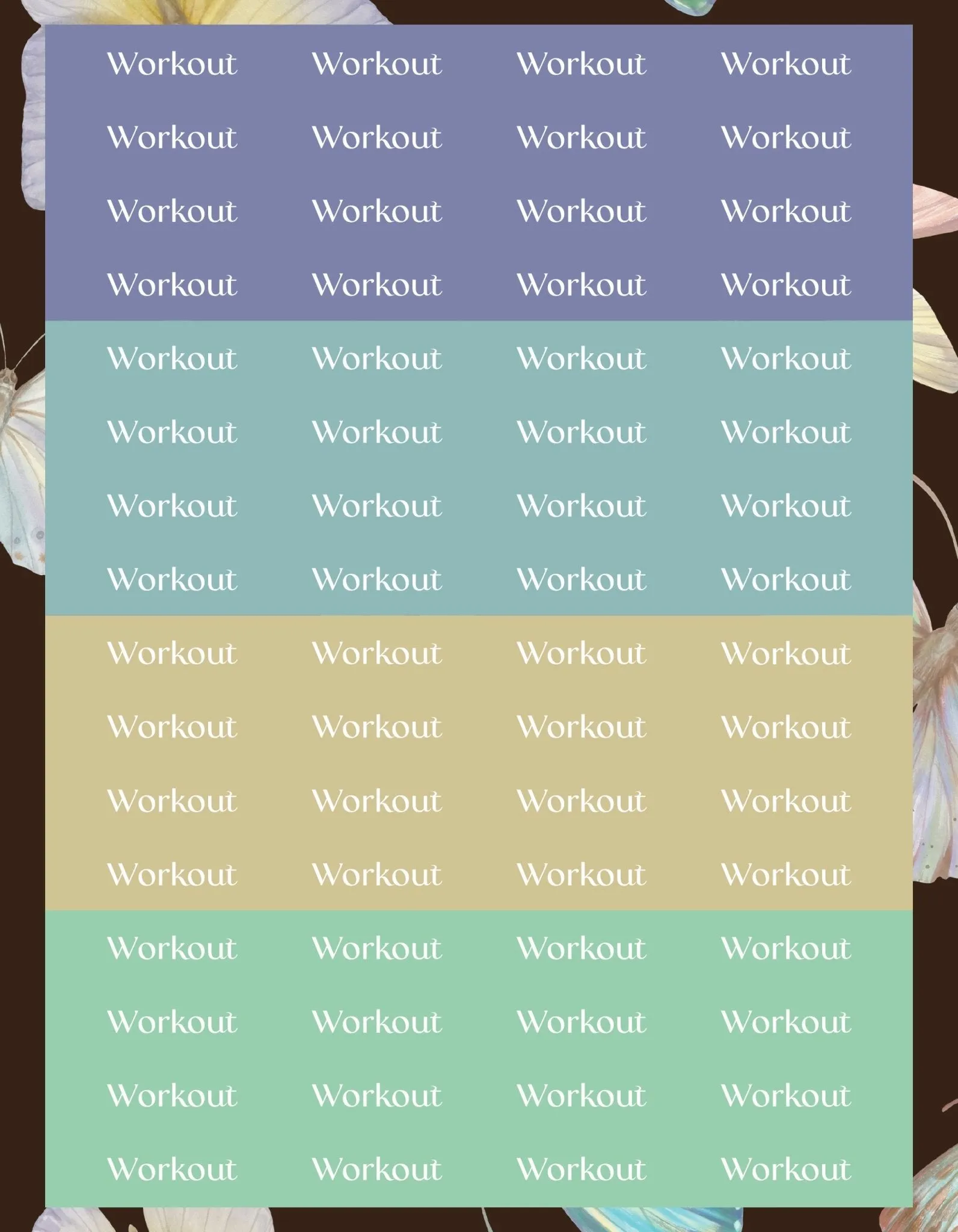 Workout Sticker Sheets - "Workout" (2 Sheets)