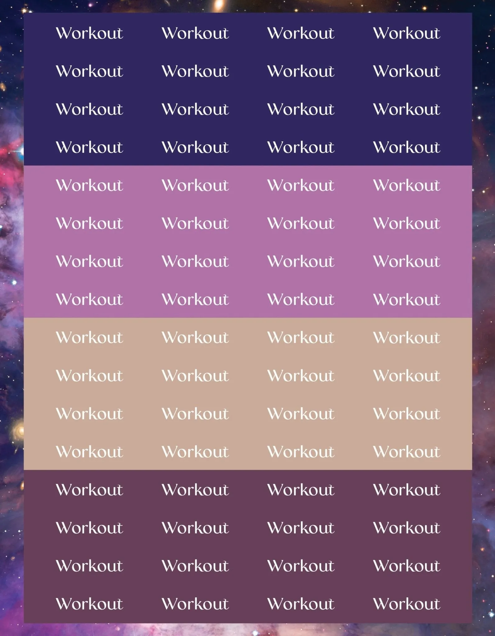 Workout Sticker Sheets - "Workout" (2 Sheets)