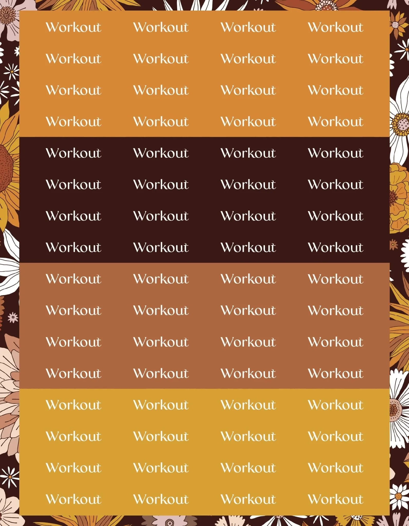 Workout Sticker Sheets - "Workout" (2 Sheets)