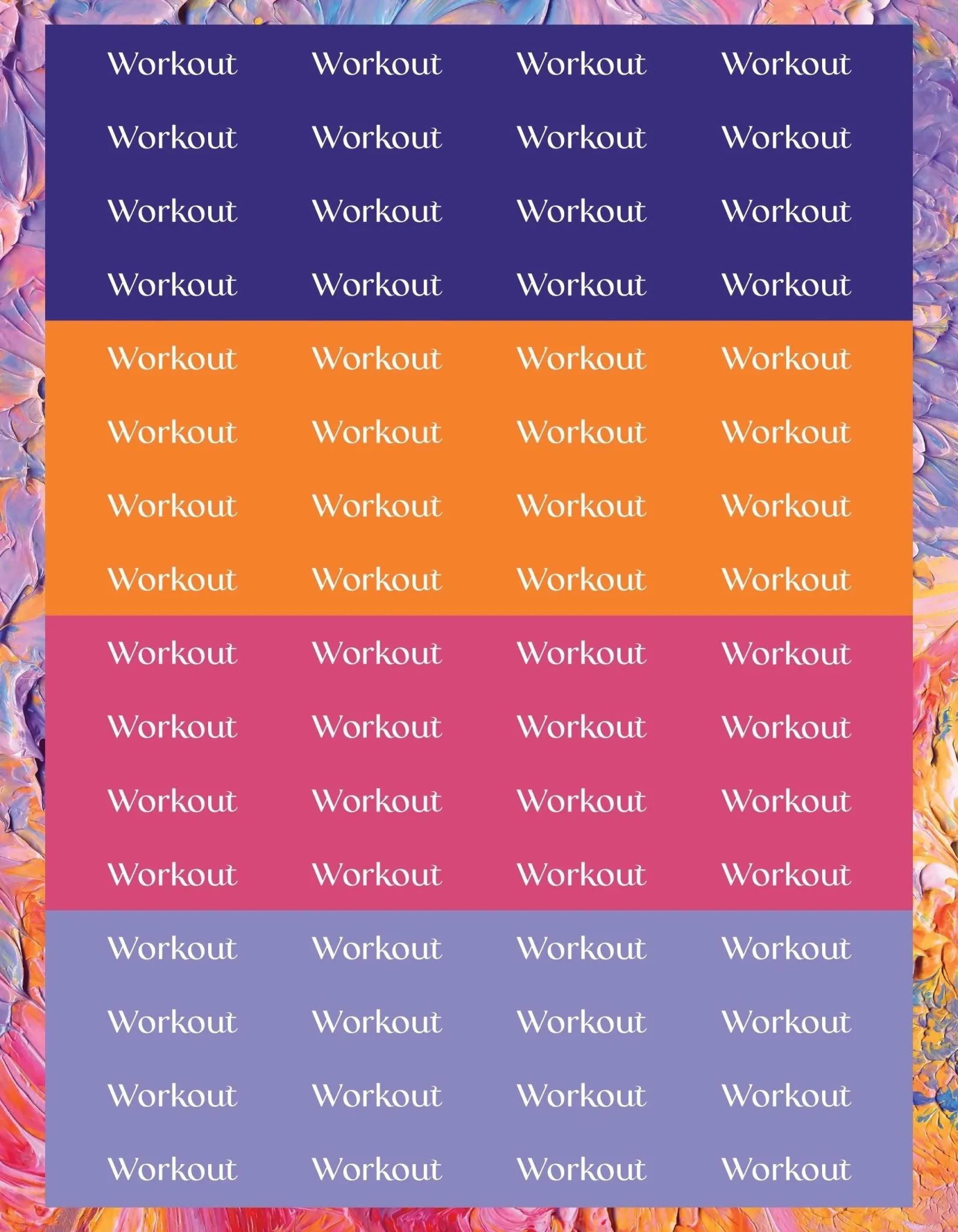 Workout Sticker Sheets - "Workout" (2 Sheets)